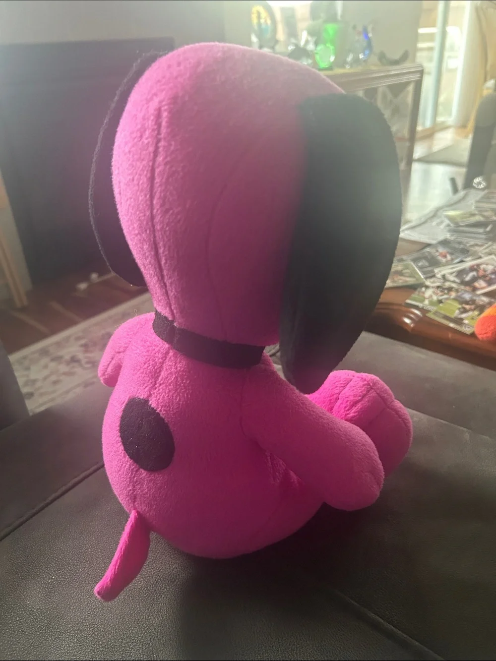 Rare Peanut Snoopy  Pink & Black Plush Dog introduced in Cedar Point Ohio